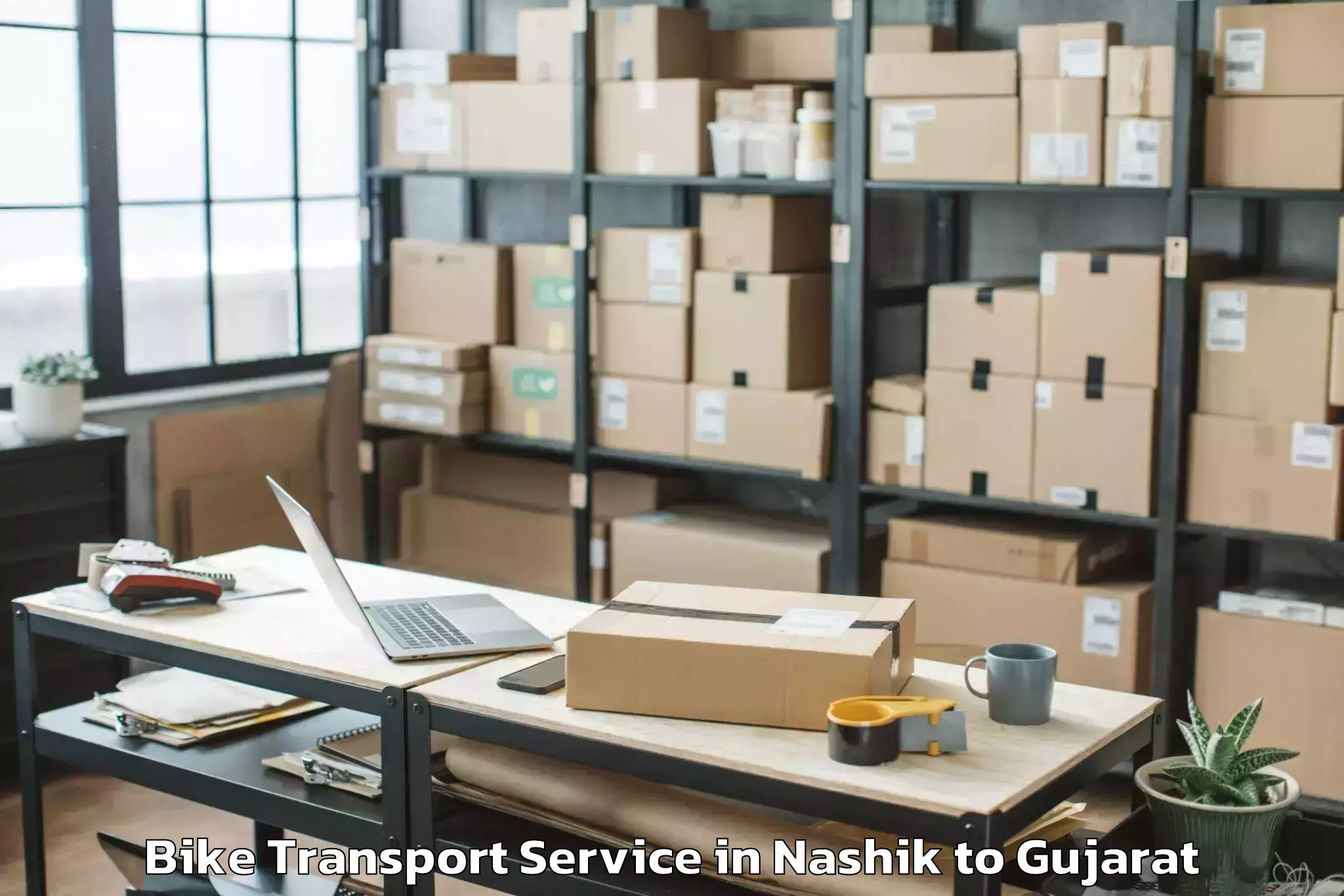 Professional Nashik to Vadodara Airport Bdq Bike Transport